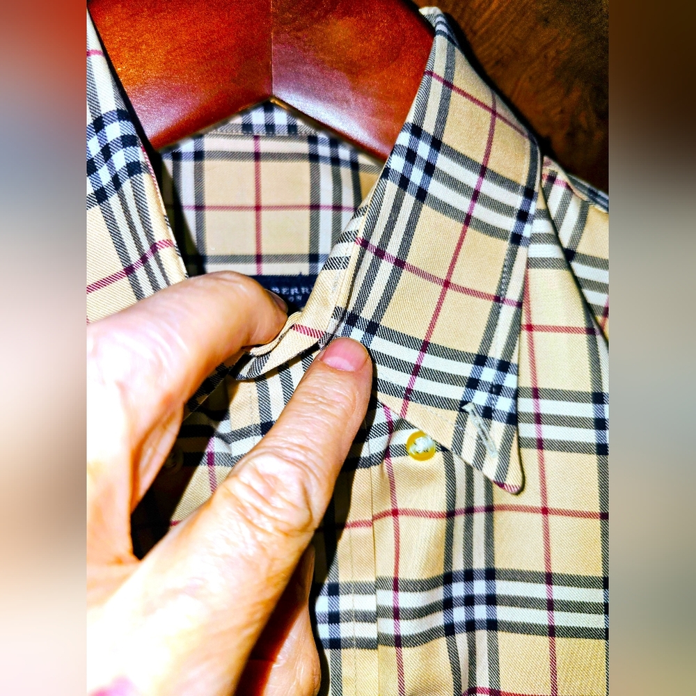 Burberry Beige Checkered Men's Shirt